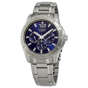 Quartz Blue Dial Stainless Steel Watch AG830052L