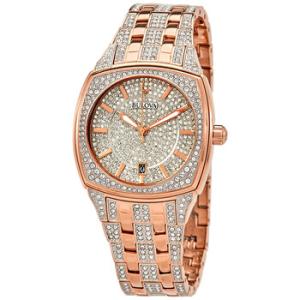 Quartz Crystal Pave Dial Watch 98B324