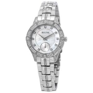 Quartz Crystal White Mother of Pearl Dial Watch 96L291
