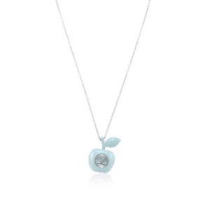 Quartz Pale Blue Apple Bauble Watch Necklace MJ0120190886