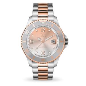 Quartz Silver Pink Dial Twotone  Watch