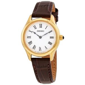 Quartz White Dial Brown Leather Watch SWR072P1
