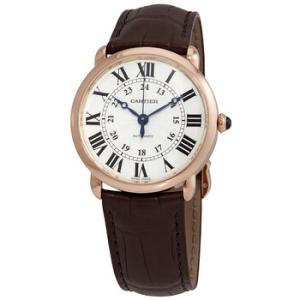 Ronde 18kt Rose Gold Automatic Silver Dial Brown Leather Watch WGRN0006