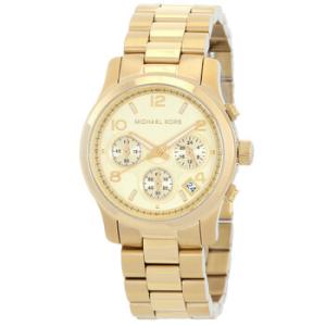 Runway Chronograph Quartz Gold Dial Watch MK7323