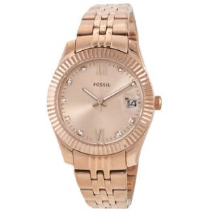 Scarlette Mini Quartz Crystal Rose Gold Dial Watch ES4898