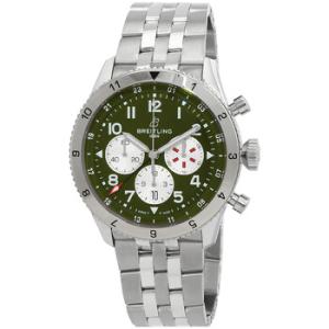 Super Avi Chronograph Automatic Chronometer Green Dial Watch AB04452A1L1A1