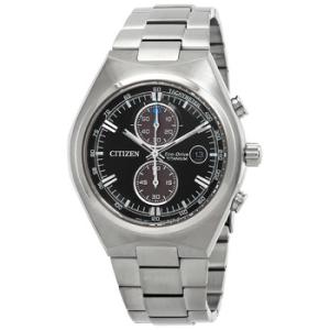Super Titanium Chronograph EcoDrive Black Dial Watch CA709087E