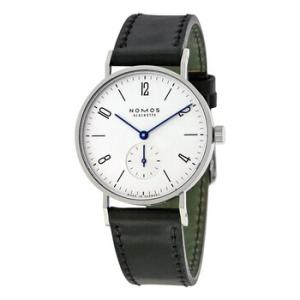 Tangente Galvanized White Dial Black Leather Watch