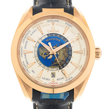 Aqua Terra CoAxial World Time Automatic Chronometer Silver Dial Watch 220.53.43.22.02.001