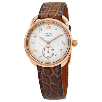 Arceau Ecuyere Automatic Silver Dial 18kt Rose Gold Watch 037931WW00