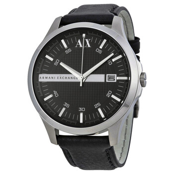 Armani AX Exchange Whitman Black Dial Black Leather Watch AX2101