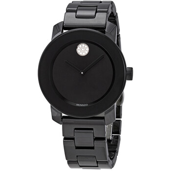 Bold Black Dial Black Ceramic Watch