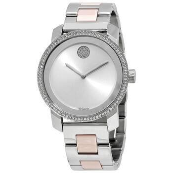 Bold Quartz Crystal Silver Dial Watch