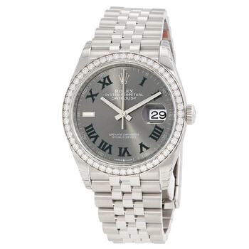 Datejust 36 Automatic Chronometer Diamond Grey Dial Watch 126284GYRJ