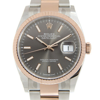 Datejust 36 Dark Rhodium Dial Automatic Steel and 18k Everose Gold Oyster Watch 126231DRSO