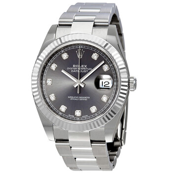 Datejust 41 Rhodium Diamond Dial Automatic Watch 126334RDO