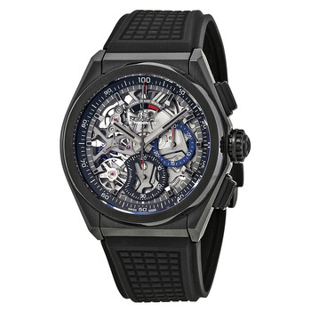 Defy El Primero 21 Skeleton Dial Automatic Rubber Watch 49.9000.900478.R782