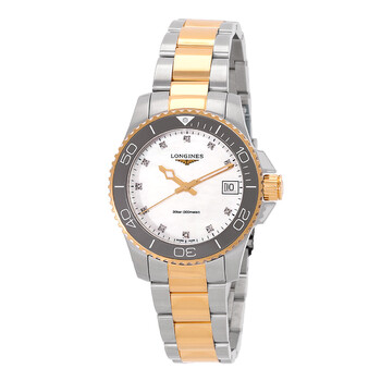 Hydroconquest Quartz Diamond White Mother of Pearl Dial Watch L3.370.3.87.6