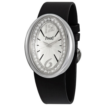 Limelight Magic Hour Silver Dial 18kt White Gold Diamond Black Satin Watch G0A32099