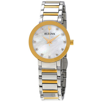 Mother of Pearl Crystal Dial Twotone Watch 98P180