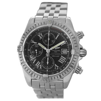 Preowned Breitling Chronomat Evolution Chronograph Automatic Chronometer Black Dial Watch A13356