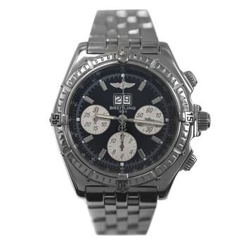 Preowned Breitling Crosswind Chronograph Automatic Moon Phase Black Dial Watch A43355