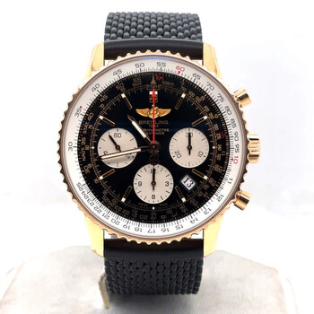 Preowned Breitling Navitimer Chronograph Automatic Chronometer Black Dial Watch RB0121