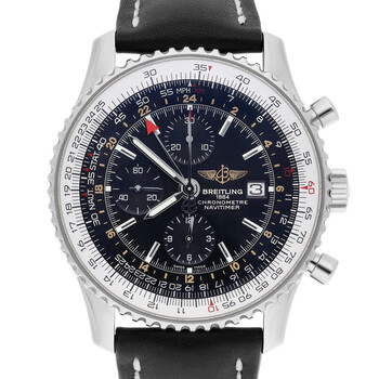 Preowned Breitling Navitimer GMT Chronograph Automatic Black Dial Watch A24322