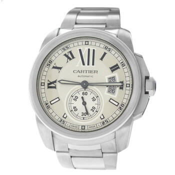 Preowned Cartier Calibre de Cartier Automatic Silver Dial Watch W7100015