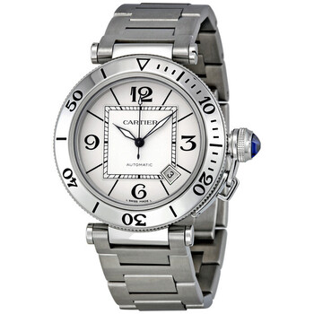 Preowned Cartier Pasha Seatimer Silver Dial Watch W31080M7