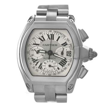 Preowned Cartier Roadster Xl Chronograph Automatic Silver Dial Watch W62006X6