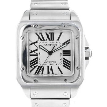 Preowned Cartier Santos 100 Automatic White Dial Watch