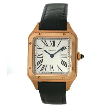 Preowned Cartier Santos Dumont Quartz Silver Dial Watch WGSA0022