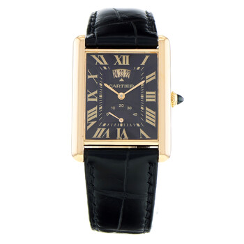 Preowned Cartier Tank Louis Hand Wind Black Dial Watch W1560002