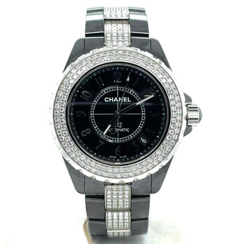 Preowned Chanel J12 Black Dial Watch H1339