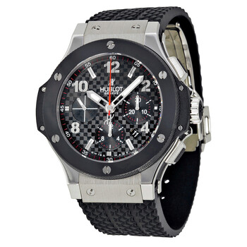 Preowned Hublot Big Bang Steel Ceramic Chronograph Black Carbon Fiber pattern Dial Watch 301.SB.131.RX