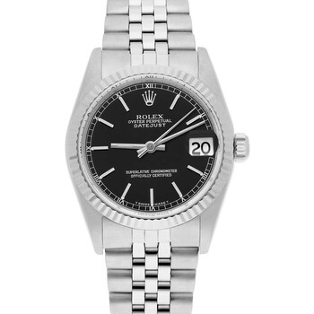 Preowned Rolex Datejust Automatic Black Dial Watch 68274 BKSJ