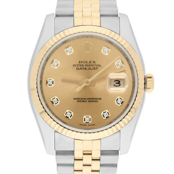 Preowned Rolex Datejust Automatic Diamond Champagne Dial Watch 116233 CDJ