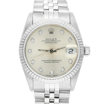 Preowned Rolex Datejust Automatic Diamond Silver Dial Watch 68274 SDJ