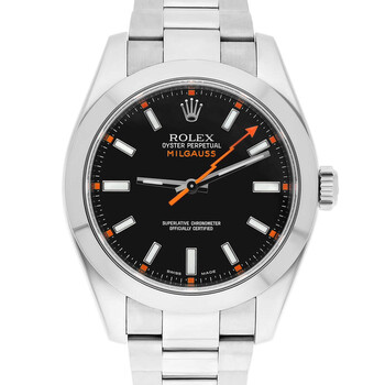 Preowned Rolex Milgauss Automatic Black Dial Watch 116400 BKSO