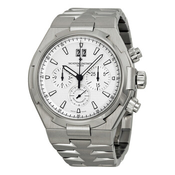 Preowned Vacheron Constantin Overseas Chronograph Silver Dial Watch 49150B01A9095