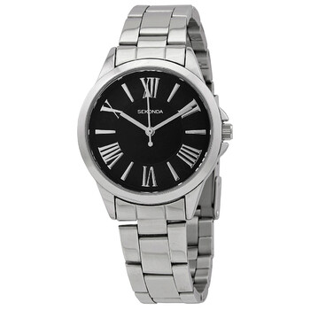 Quartz Black Dial Stainless Steel Watch