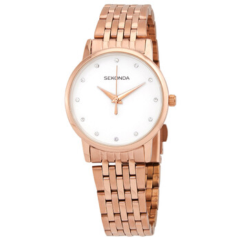 Quartz Crystal Pale Pink  Dial Watch