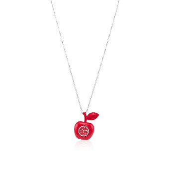 Quartz Red Dial The Bauble Apple Pendant Necklace Watch MJ0120184729