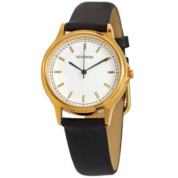 Quartz White Dial Goldtone Watch