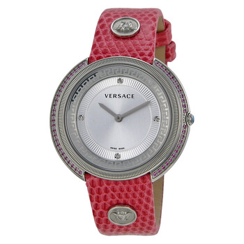 Thea Silver Dial Pink Lizard Watch VA7070013