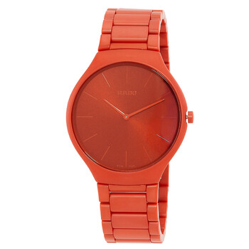 True Thinline Quartz Orange Dial Watch R27095652