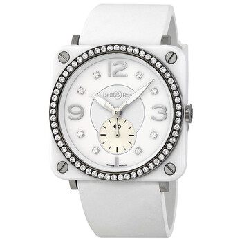 White Diamond Dial Ceramic Watch BRSWHCESLGDSRB