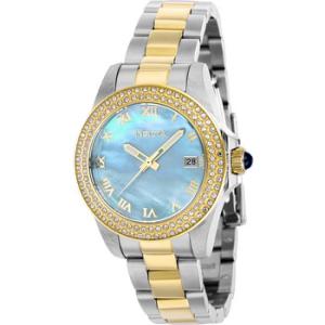 Angel Quartz Crystal Light Blue Dial Watch