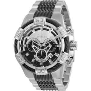 Bolt Chronograph Quartz Silver and Black Dial Watch